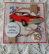 Kartka ręcznie robiona na 18 urodziny chłopca. Personalizowana.