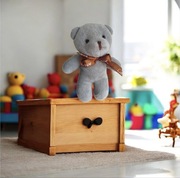 Śliczny słodki pluszowy puszysty miś maskotka pluszak mini miś szary nowy