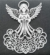 Anioł drewniana zawieszka w okno  40 cm 