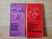 Zestaw 2 x mapa przeglądowa 1:500 000 województwa z 1981 roku 