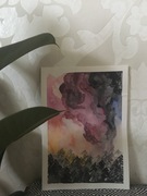 Obraz abstrakcja handmade A4 akwarela modern art