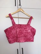 workout różowy krótki top sportowy 4XL fitness jogę gym elastyczny