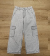 H&M szerokie spodnie cargo szare r. 140