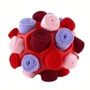 Prezent dla psa zabawka kula piłka węchowa, czerwona Piłka Jeżyk