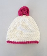 Czapka zimowa Akaz model 465 - biało/różowa