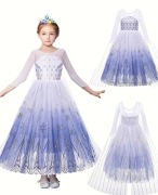 Kostium przebranie strój dziewczynka ELSA ELZA Kraina Lodu 100 3-4 lata 