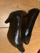 Czarne czółenka na stabilnym obcasie 25cm