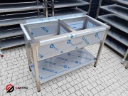 Zlew 2-komorowym spawany basen 1200x600x850 mm komora 300mm