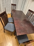 Sprzedam stół, sześć krzeseł, komoda tv i dwie półki wiszące. 