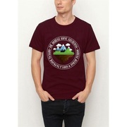 T-shirt KOCHAM GÓRY męski bordo - rozmiar S