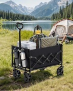 SONGMICS składany wózek ogrodowy 150 kg, 4 koła, czarny – bestseller plaża