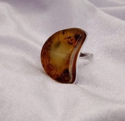 Pierścionek Srebro i Bursztyn