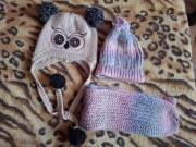 Czapka szalik czapka sowa