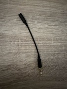 Czarny przedłużacz audio ze złączem mini jack 3,5 mm