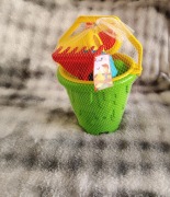 Duży zestaw piasku wiaderko zamek łopatka foremki sitko grabki