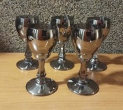 Kieliszki szkło dymione 5 sztuk PRL