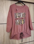 Bluza cienka napisy plus size duży rozmiar 48 46 