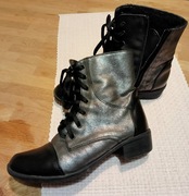 Buty za kostkę eleganckie sznurowane ocieplane rozmiar 38