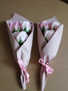 Rożki z kwiatami mydlanymi na dzień nauczyciela