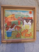 Puzzle 4 zestawy 20-elementowe drewniane pudełko