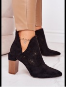 Botki zamszowe ażurowe jesień wiosna rozm. 36