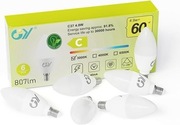 Żarówki LED GY E14 C37 4,9W 807 lm 3000K – 6 szt., klasa C