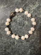 Bransoletka z pereł hodowlanych, hematytu i kwarcu dymnego