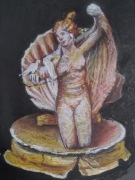 Rysunek pastelowy "Afrodyta w muszli" na podstawie rzeźby z II w. p.n.e.