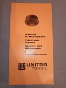UNITRA Tonsil wkładki teletechniczne, prospekt informacyjny.