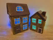 Domek LED RGB nastrojowa lampka wielokolorowa dom ceramiczny