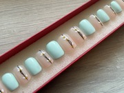 Ręcznie malowane sztuczne paznokcie, press on nails, tipsy handmade