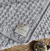 RĘCZNIE ROBIONY KOCYK SZYDEŁKOWY DLA NIEMOWLAKA CHRZCINY PREZENT