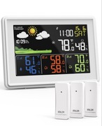 Bezprzewodowa stacja pogodowa BALDR z 3 czujnikami, mod. B0359, biały