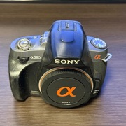 Aparat DSLR Sony A380, dwa obiektywy, filtry, akumulatory, ładowarka, pilot