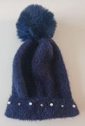zimowa czapka z pomponem dla dziewczynki granatowa 7-15 lat Moray spo