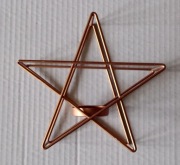 Miedziany Świecznik Pentagram - UNIKAT