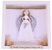 Pamiątka Pierwszej Komunii Świętej Ramka 3D Anioł Stróż Rękodzieło Prezent