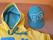 Bluza z kapturem NenlEys + czapka NewEra DC zestaw HipHop Rap Skate neonowa