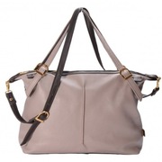 Torebka skórzana capuccino  funkcjonalna