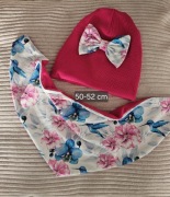 Zestaw wiosenny 50-52 cm 3-5 lat czapka apaszka 