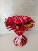 Bukiet słodyczy I róże  mydlane.