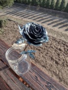 Róża metalowa - wykonanie ręczne, metaloplastyka (na zamówienie)