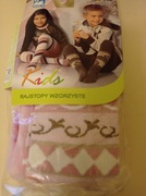 Nowe rajstopy wzorzyste dla dziewczynki GATTA 104-110 różowe