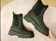 Tommy Hilfiger botki damskie czarne sztyblety skóra naturalna termiczne 37