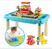 Stolik do klocków + 300 klocków edukacyjny wielofunkcyjny