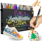 Zestaw 26 Pisaków do malowania kamieniu drewnie szkle metalu plastiku