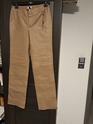 Spodnie damskie skóra naturalna rozmiar 40 camel brąz