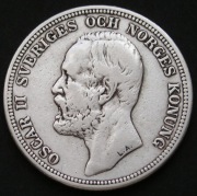 Szwecja 2 korony 1904 - król Oscar II  - srebro