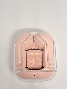 Słuchawki bezprzewodowe douszne z przezroczystym etui+ kabel do ładowania