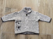 Ciepły sweterek, na zimę, z misiem, r. 68